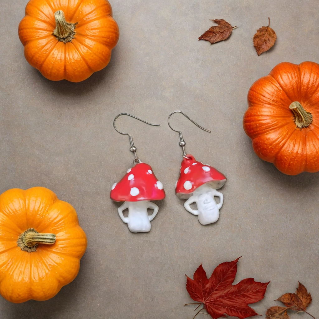 Boucles d'oreilles Champignon