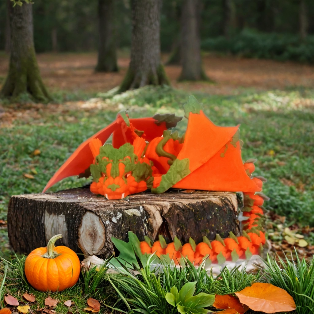 Figurine articulée PLA - Dragon-citrouille